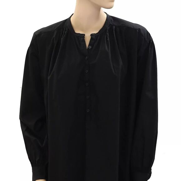 Nili Lotan Najam Mini Shirt Dress Long Sleeve Solid Oversized Black S NEW 273880 - Picture 4 of 6